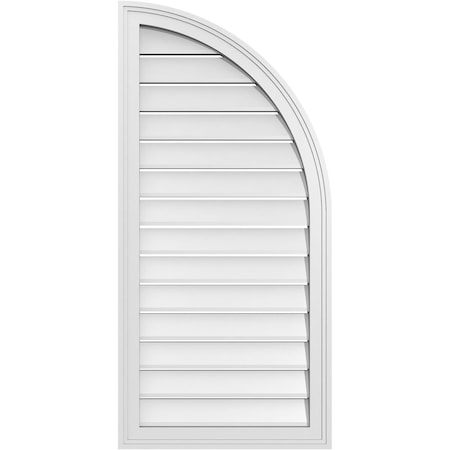 Ekena Millwork Quarter Round Top Right Surface Mount PVC Gable Vent w/ 2"W x 1-1/2"P Brickmould Frame, 20"W x 42"H GVPQR20X4202SF